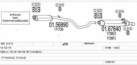 C260151006050 Mts Exhaust system