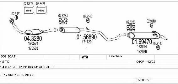 Mts C260152006051 Exhaust system C260152006051