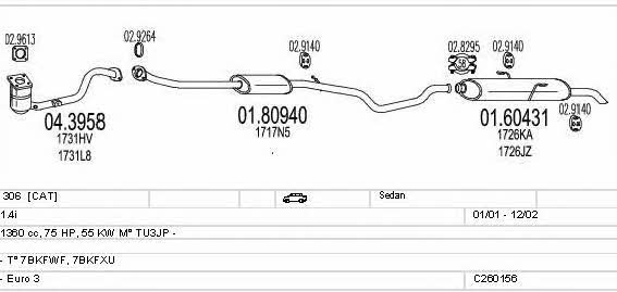 Mts C260156006055 Exhaust system C260156006055 C260156006055 Mts Exhaust system