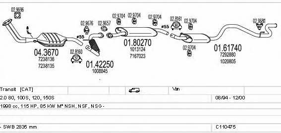 Mts C110475009575 Exhaust system C110475009575