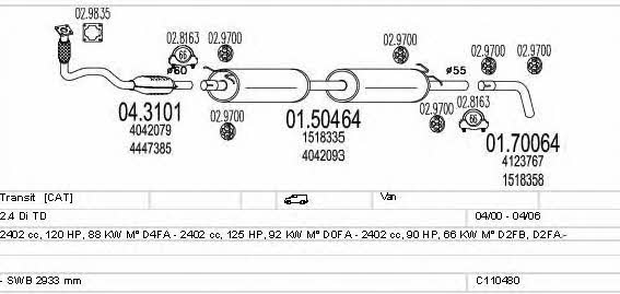  C110480009586 Exhaust system C110480009586