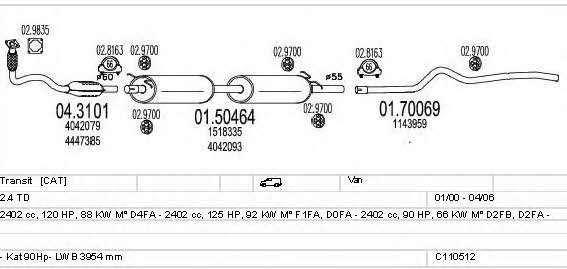 Mts C110512009118 Exhaust system C110512009118