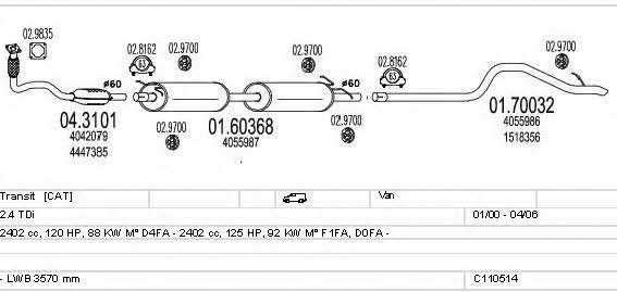 Mts C110514009121 Exhaust system C110514009121