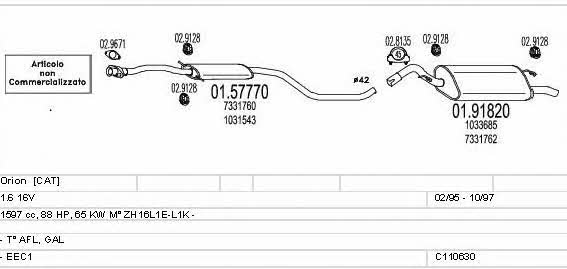 Mts C110630008298 Exhaust system C110630008298 C110630008298 Mts Exhaust system
