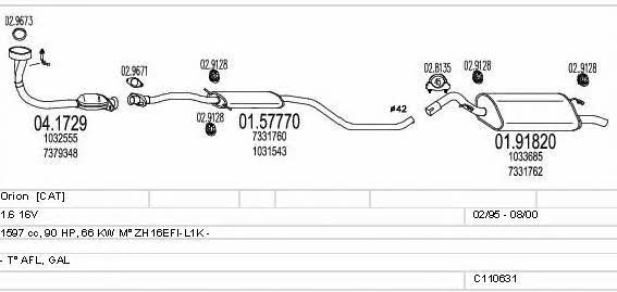 Mts C110631009728 Exhaust system C110631009728 C110631009728 Mts Exhaust system