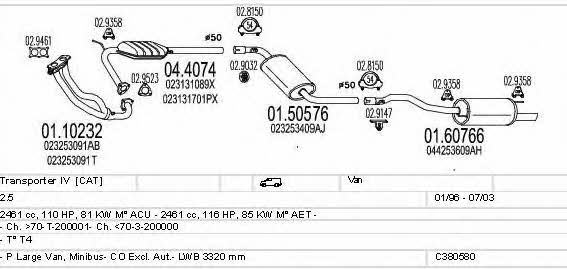 C380580002544 Mts Exhaust system