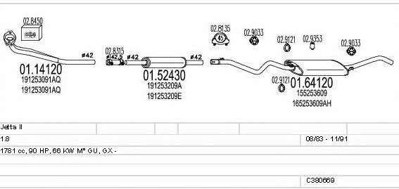  C380669008645 Exhaust system C380669008645