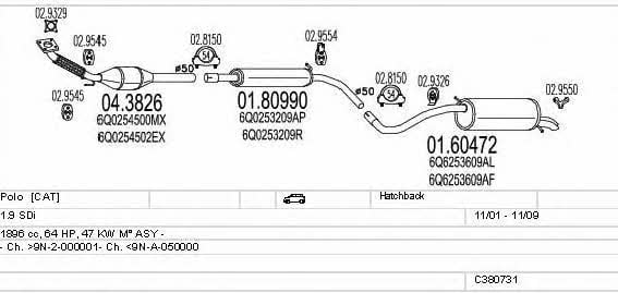 Mts C380731004088 Exhaust system C380731004088 C380731004088 Mts Exhaust system