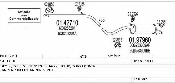 Mts C380792010841 Exhaust system C380792010841