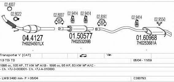  C380793010842 Exhaust system C380793010842