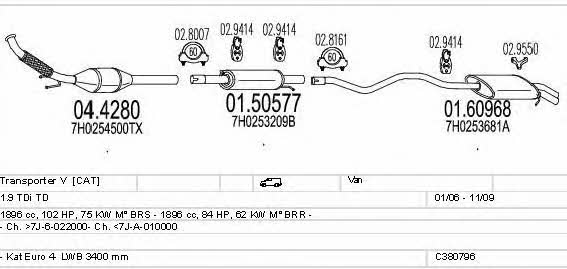  C380796010848 Exhaust system C380796010848