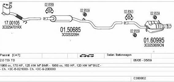  C380802011043 Exhaust system C380802011043