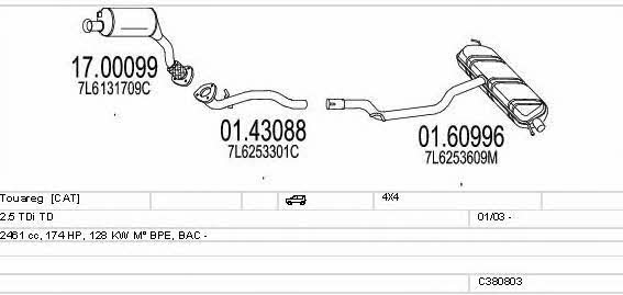 Mts C380803011044 Exhaust system C380803011044