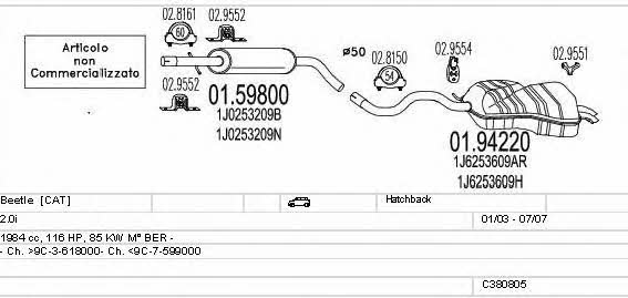 Mts C380805012044 Exhaust system C380805012044