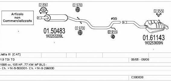 Mts C380838016271 Exhaust system C380838016271 C380838016271 Mts Exhaust system