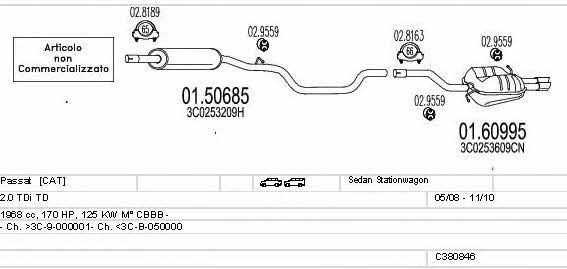 Mts C380846016280 Exhaust system C380846016280 C380846016280 Mts Exhaust system