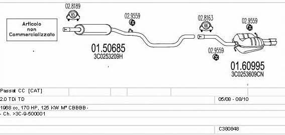 Mts C380848016282 Exhaust system C380848016282 C380848016282 Mts Exhaust system