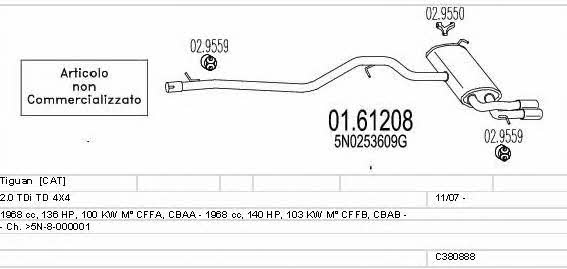 Mts C380888023105 Exhaust system C380888023105