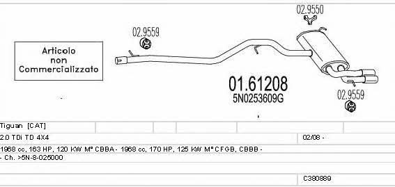 Mts C380889023108 Exhaust system C380889023108