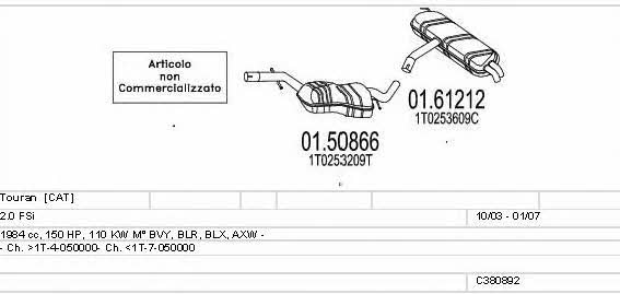 Mts C380892023128 Exhaust system C380892023128