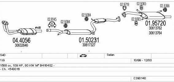 Mts C390140002303 Exhaust system C390140002303