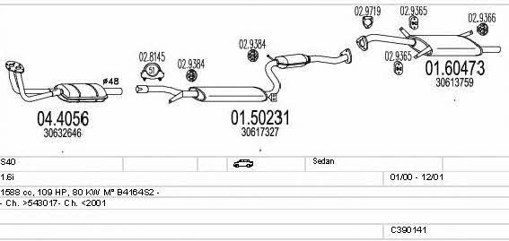 Mts C390141002304 Exhaust system C390141002304