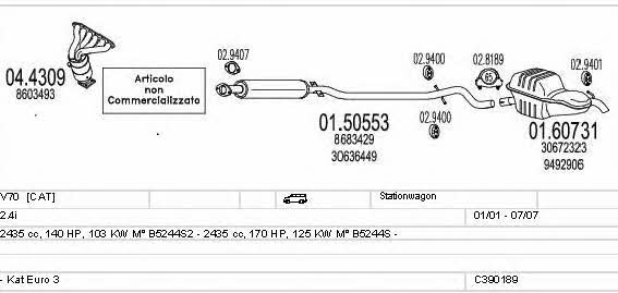 Mts C390189003280 Exhaust system C390189003280 C390189003280 Mts Exhaust system