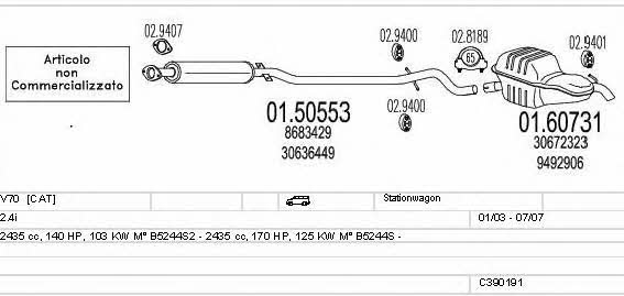 Mts C390191003283 Exhaust system C390191003283 C390191003283 Mts Exhaust system