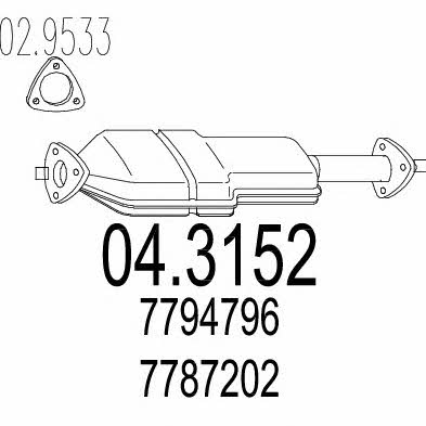 Mts 04.3152 Catalytic Converter 043152