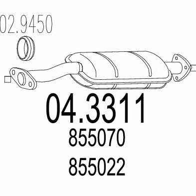 Mts 04.3311 Catalytic Converter 043311