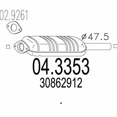 Mts 04.3353 Catalytic Converter 043353