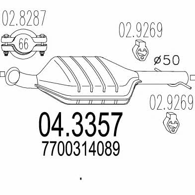 Mts 04.3357 Catalytic Converter 043357