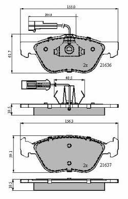 National NP2102 Brake Pad Set, disc brake NP2102