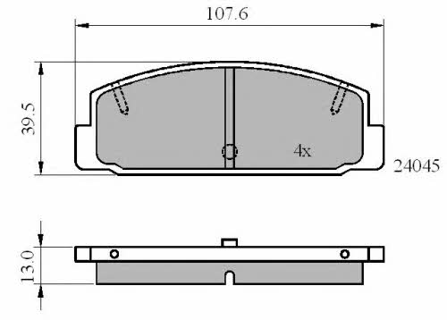 National NP2225 Brake Pad Set, disc brake NP2225