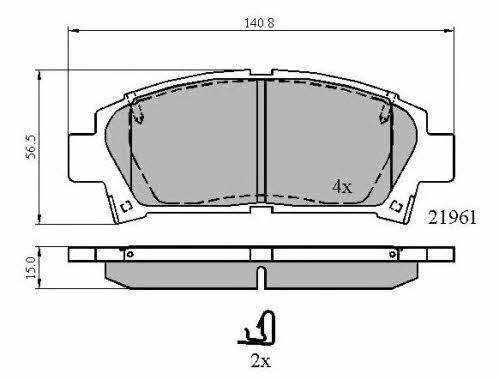 National NP2513 Brake Pad Set, disc brake NP2513