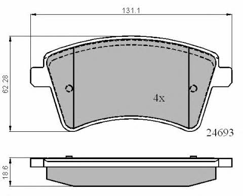 National NP2518 Brake Pad Set, disc brake NP2518