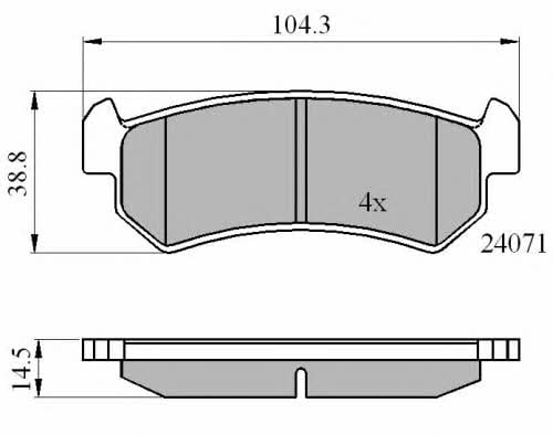 National NP2529 Brake Pad Set, disc brake NP2529