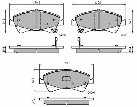 National NP2547 Brake Pad Set, disc brake NP2547