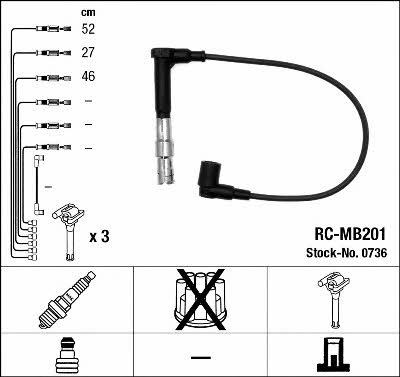 NGK 0736 Ignition lead set 0736 0736 NGK Ignition lead set