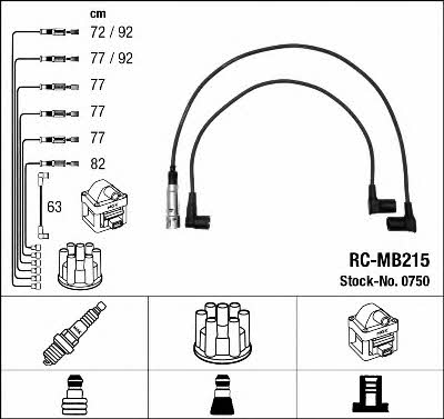 NGK 0750 Ignition lead set 0750 0750 NGK Ignition lead set