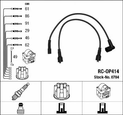 Spark plug lead Opel: 0784 NGK Ignition lead set