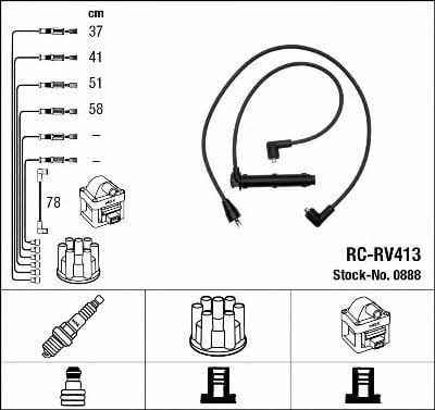 NGK 0888 Ignition cable kit 0888