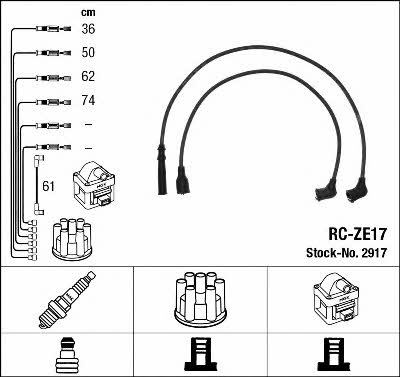 NGK 2917 Ignition lead set 2917 2917 NGK Ignition lead set