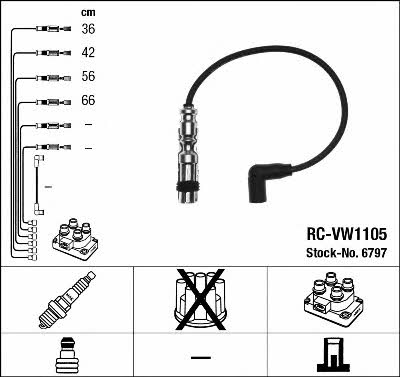 NGK 6797 Ignition lead set 6797 6797 NGK Ignition lead set