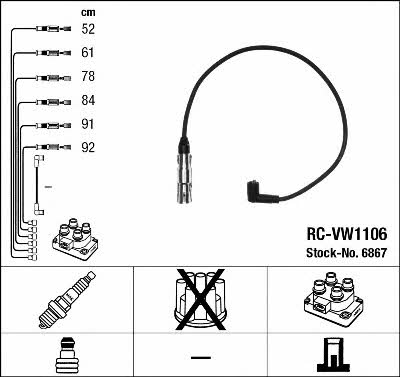 NGK 6867 Ignition lead set 6867 6867 NGK Ignition lead set