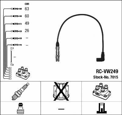 NGK 7015 Ignition lead set 7015 7015 NGK Ignition lead set