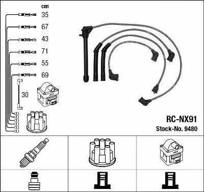 NGK 9480 Ignition cable kit 9480