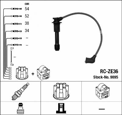 NGK 9895 Ignition lead set 9895 9895 NGK Ignition lead set