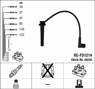 Spark plug wires Ford Mondeo: 44226 NGK Ignition lead set