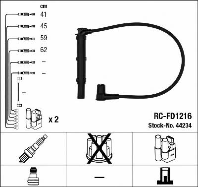 Spark plug lead Ford Galaxy: 44234 NGK Ignition lead set